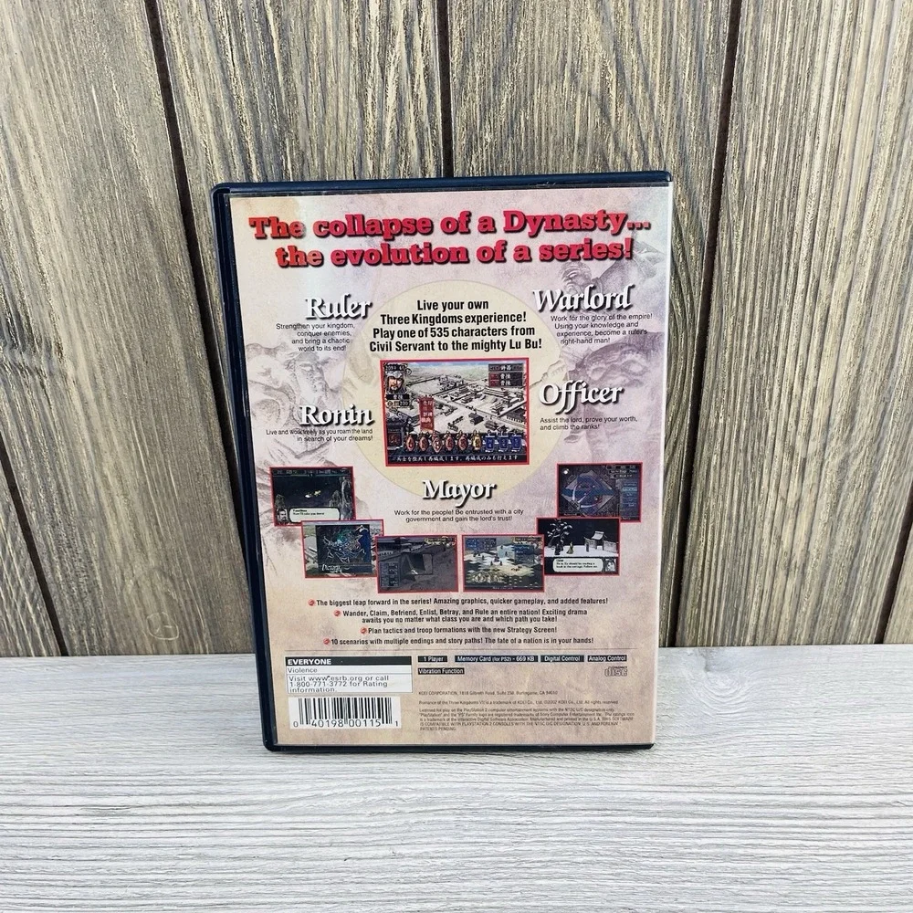 Romance of the Three Kingdoms VII (Sony PlayStation 2, 2002) Tested Working